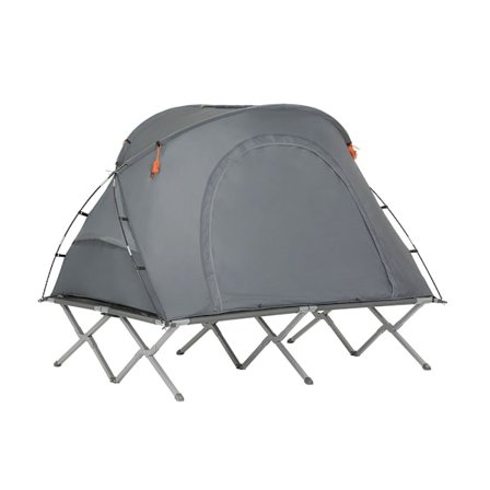 SoBuy lysegrå campingtelt med sammenklappelig og til 2 personer 193x86.5x154.5cm, funktionel