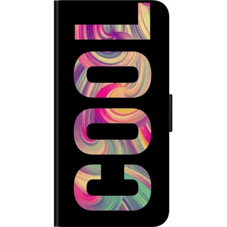 Kompatibelt Plånboksfodral till Samsung Samsung Galaxy Note10 Lite Modern typografisk konst med ordet LOVE i flytande regnbågsfärger mot svart bakg