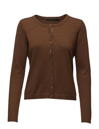 New Laura Cardigan Stickad Tröja Cardigan Brun Minus