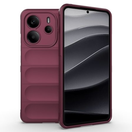 Mjukt greppformat Xiaomi Redmi Note 14 5G skal - Vinröd