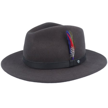 Stetson - Marron fedora Chapeau - Tller Woolfelt Dark Grey Fedora @ Hatstore