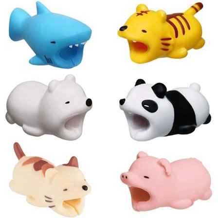 /EA/6 stk. kabelbeskyttere, søte dyr Ulike dyrebånd C