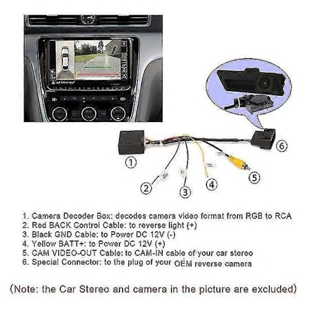 RGB - RCA AV CVBS -signaalimuunnin dekooderiboksisoitin tehdasasenteiselle peruutuskameralle Golf 6 Cc