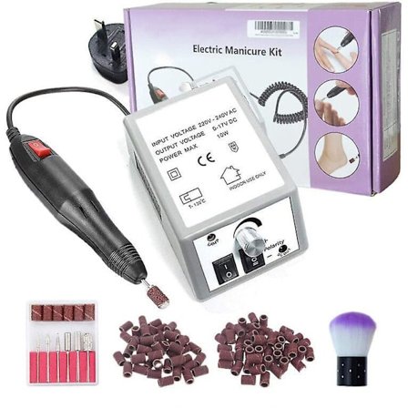 Professionell Elektrisk Manikyrborr Set Akryl Nagel Gel Poli