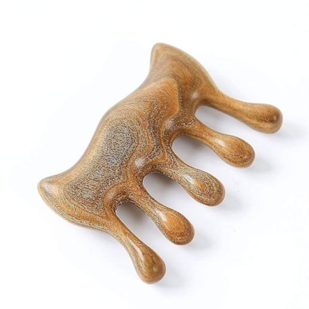 Naturlig Grønn Sandaltre Bredtannet Kam Massasje