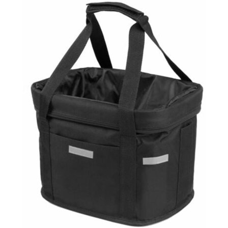 Polkupyörän etukori irrotettava vedenpitävä pyörän ohjaustangon kori lemmikkieläinten kuljetuslaukku 34 x 24 x 24,5 cm musta