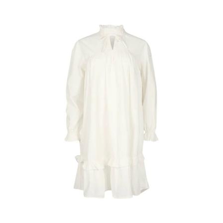 Knowledge Cotton Apparel A-Shape Poplin Kjole Hvid, Dame