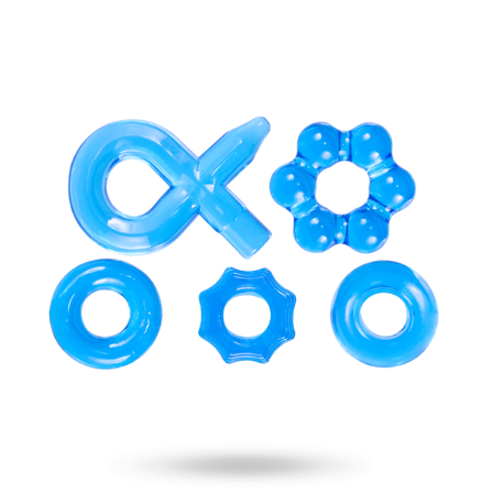 Hardcore Powerful Cock-Ring Set Blue - NMC