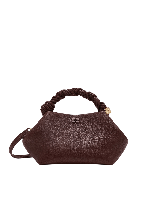GANNI Bou Bag Small Grained Handväskor Dam Brun ONESIZE