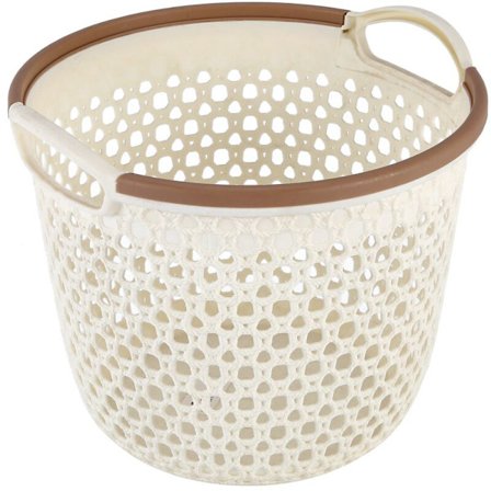 2 kpl Beige-sarjan PP-punottu rottinkikori Monitoiminen suihkukori kahvalla