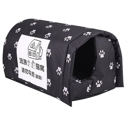 Utekatt hus utendørs kattehus utendørs regntett hundehus varmt kjæledyrhus katteseng (54X42CM, som vist på bildet)