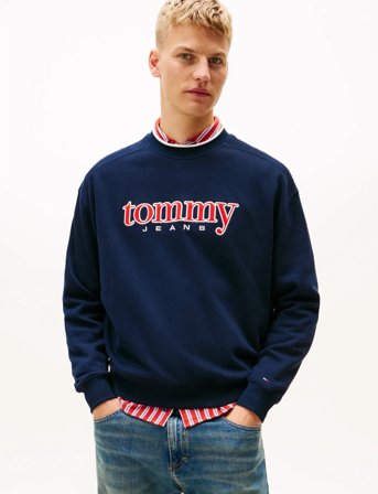 Tommy Jeans Tjm 90S Texture Graphic Crew - Navy - S