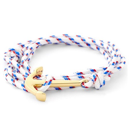 Pulsera de ancla blanca y dorada para hombres - Pulseras de ancla