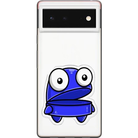 Kompatibel Mobilcover til Google Google Pixel 6 Blå tegneseriefigur med åbent udtryk og store øjne i sjov illustration