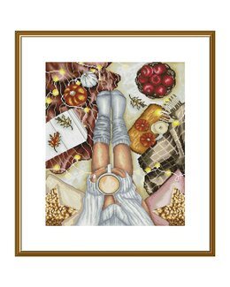 Broderikit Billede Efterårshygge - Nova Sloboda