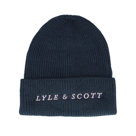 Lyle & Scott - Blue - cuff - Beanie - Ribbed Beanie Dark Navy Cuff - Hatstore
