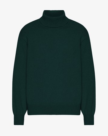 Merino Wool Turtleneck - Emerald Green XS
