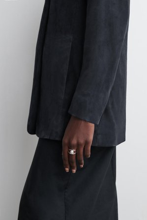 COS Women's Floating-Pearl Ring in Silver-coloured