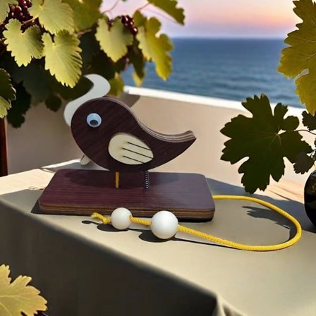 Trædørhammer Spætte Dekoration Dørklokke Front med Træktov Butiksklokke Børns Fuglelegetøj Hjemmeindgang Jul