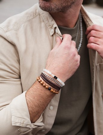 edd. Beads Bracelet 8Mm - Brown - 5 cm