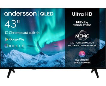 Andersson-QLED4350UHD - B-vare-43" 4K QLED-TV med lyssterkt bilde og innebygd Chromecast-Tv-56 - 70"