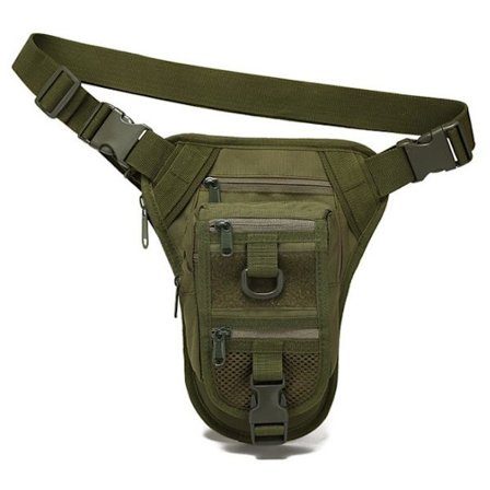 Militär Taktisk Molle Drop Leg Bag Cross Over Leg Rig Lår Pa