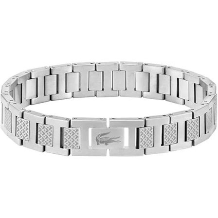Samlararmband i rostfritt stål, litet pärlmönster - unisex - XF23 - silver