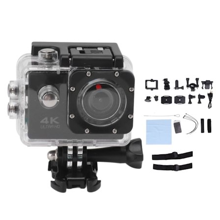 4K Actionkamera WiFi 2,0 tommer HD Farveskærm 30M Vandtæt Vidvinkelobjektiv Undervands Videokamera med Monteringstilbehør til Vlogging Rejser