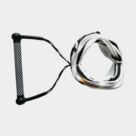 Cuerda de esquí acuático 1852-Marine, 23 metros, 2 secciones, con mango de aluminio recubierto de espuma, blanco/negro