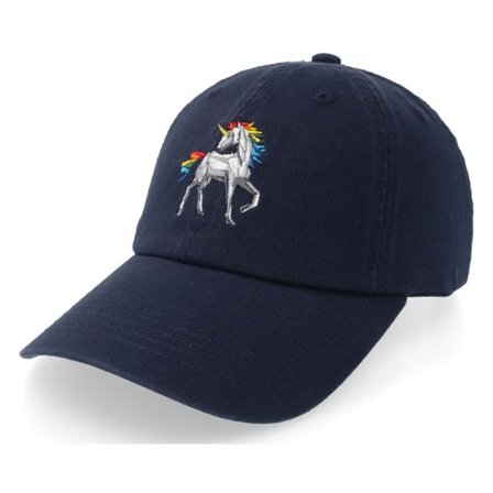 Origami - Blå unconstructed Keps - Origami Unicorn Stone Washed Navy Dad Cap @ Hatstore