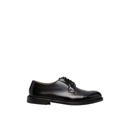 Doucal's, Horse Leather Derby Shoes Czarny, Mężczyzna, Rozmiar: 42 EU