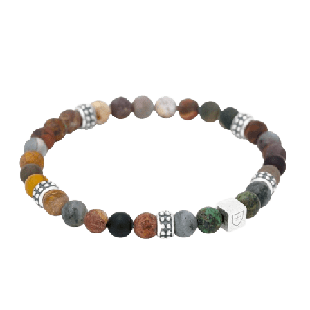 by BILLGREN Silver/beadsarmband | Jaspis Nobel Accessoarer Herr Flerfärgad 19 cm