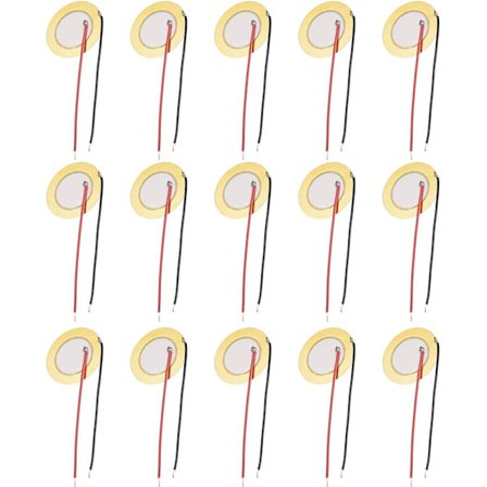 15 stk. Elements Buzzer, 27 mm Piezo Element, Akustisk Pickup Piezo Disc Element Sensor Piezo Discs Piezo Discs med Akustisk Pickup