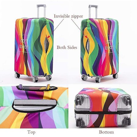 Luggage Cover Washable Suitcase Protector Anti-scratch Suitcase Cover Fits 18-32 Inch Luggage (colour Stripe, S)