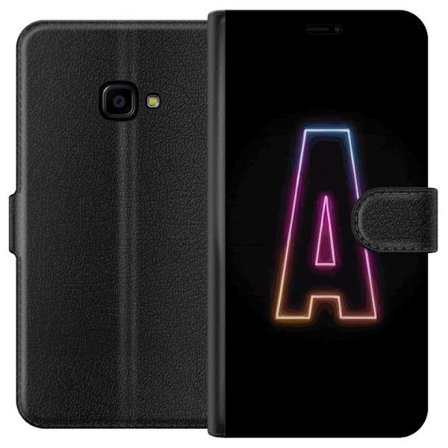 Yhteensopiva Lompakkokotelo Samsung Samsung Galaxy Xcover 4 Minimalistinen neonkirjain A sateenkaarenvärisessä valossa mustaa taustaa vasten moderni