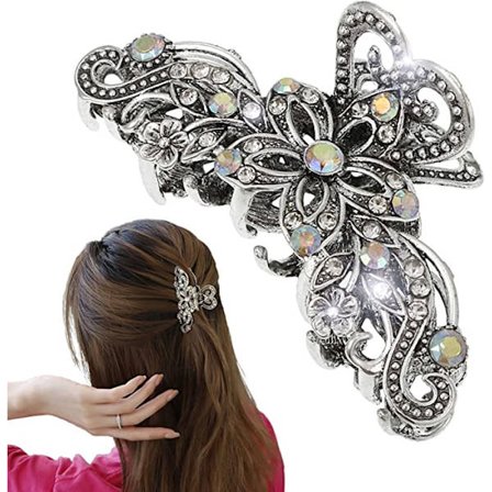 Vintage hårklämma (Vintage Silver), en strasslegering