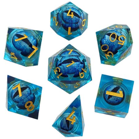 Terningsett med Drageøyne og Bevegelige Flytende Kjerner - Spilltilbehør for Brettspill