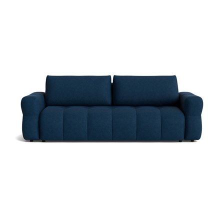 Taranto 3-Sitzer-Schlafsofa mit Stauraum, Aragon Blau, modernes Design, hochwertige Nozag- und Bonell-Federung, komfortable Liegefunktion, 90cm
