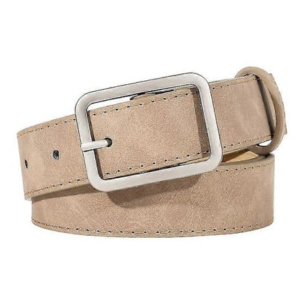 Läderbälte för kvinnor med cirkelspänne utan stift och hål