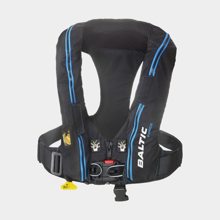 Giubbotto di salvataggio gonfiabile Baltic Force 190N con imbracatura Hammar, automatico, nero + cartuccia di CO2 38 grammi, 40 - 120 kg