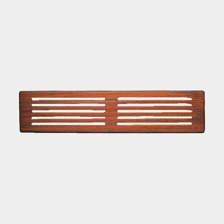 Griglia di ventilazione in teak Roca, 99 x 445 mm (dimensioni esterne) / 84 x 430 mm (dimensioni di incasso)