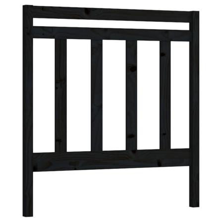 Vidaxl Sänggavel Svart 81x4x100 Cm Massiv Furu Svart