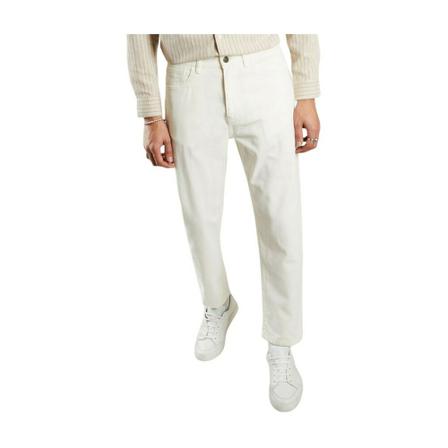 Knowledge Cotton Apparel, Tapered Canvas Pants Tim Wit, Heren, Maat:W33