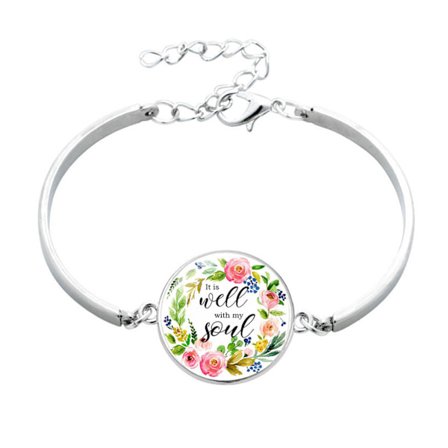 Valentinsdag Klassiske Citater til Time Gem Armring Justerbar Størrelse Smykker til Mænd Kvinder Elsker Bryllup Fødsel