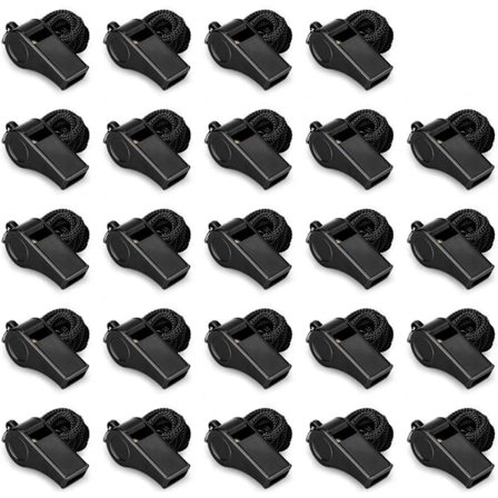 24 stk. fløyter, sport, fløyter med snor, skarp lyd kraftige fløyter ideelle trenere, dommere, funksjonærer