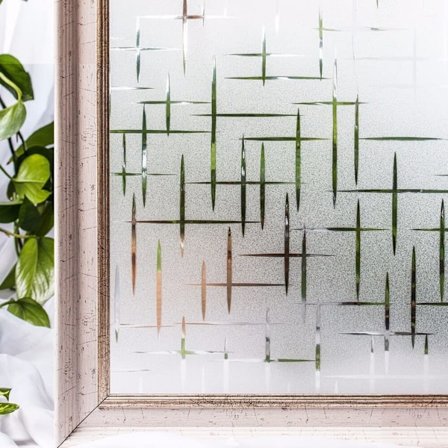 Vindue Film Privatliv Farvet Glas (Selvklæbende), Mønster Stjerne, 44,5x200cm