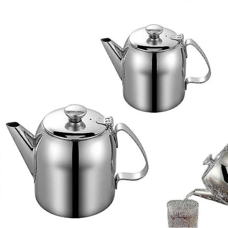 Rostfritt Stål Tekanna Café Te Kaffe Dryck Restaurang Tekanna Vändbart Lock