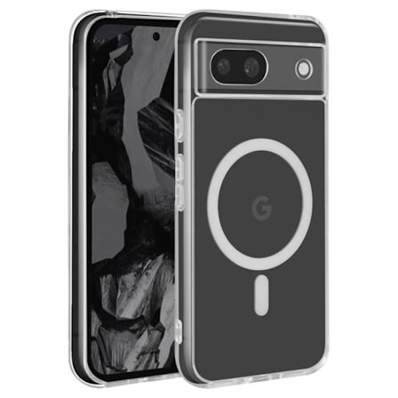 MagSafe Fodral för Google Pixel 8a - AVIZAR - Hard Back Soft Contour - Transparent