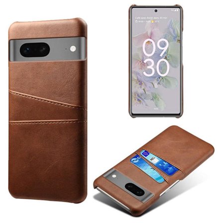 SKALO Google Pixel 7a PU-nahkainen Korttikotelo - Ruskea