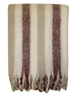 Pläd randig Cincinatti Vinröd - Redlunds